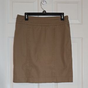 LOFT Khaki Tan Lined Pencil Skirt Size 8P